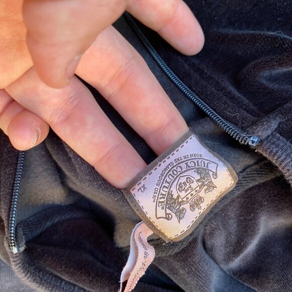 Vintage Y2K Juicy Couture Velour Tracksuit Black Bedazzled - Picture 12 of 12